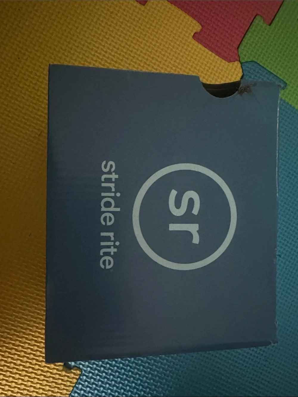 Stride Rite Navy Blue Shoe Box with 'sr' Circle Logo